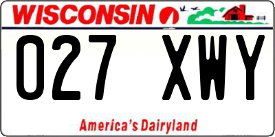 WI license plate 027XWY