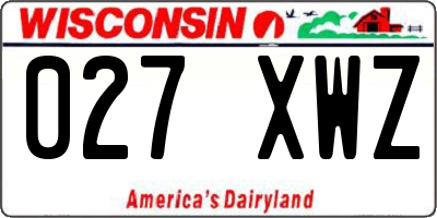 WI license plate 027XWZ