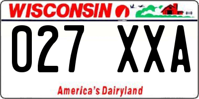 WI license plate 027XXA