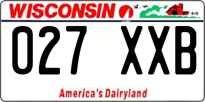 WI license plate 027XXB