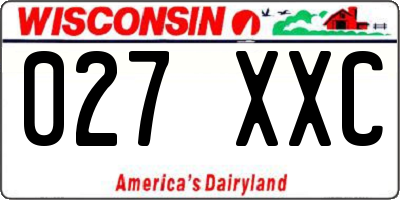 WI license plate 027XXC