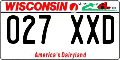 WI license plate 027XXD