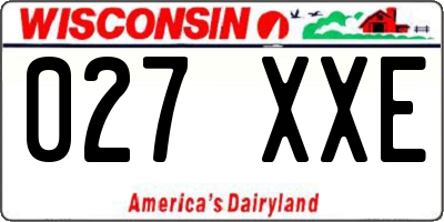 WI license plate 027XXE