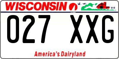 WI license plate 027XXG