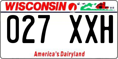 WI license plate 027XXH