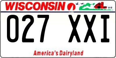 WI license plate 027XXI