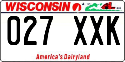 WI license plate 027XXK