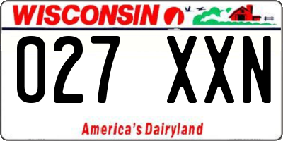 WI license plate 027XXN
