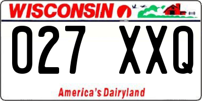 WI license plate 027XXQ