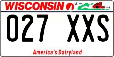 WI license plate 027XXS