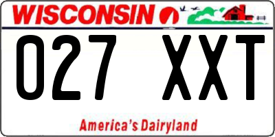 WI license plate 027XXT