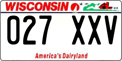 WI license plate 027XXV