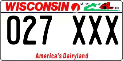 WI license plate 027XXX