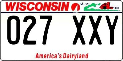 WI license plate 027XXY