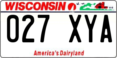 WI license plate 027XYA