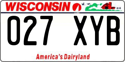 WI license plate 027XYB