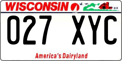 WI license plate 027XYC