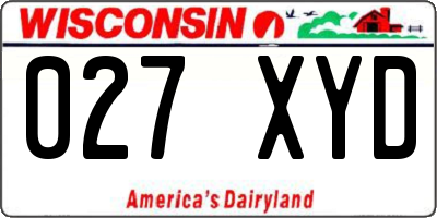 WI license plate 027XYD