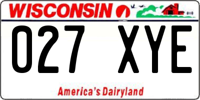 WI license plate 027XYE