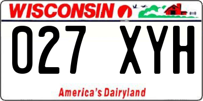WI license plate 027XYH