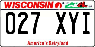 WI license plate 027XYI