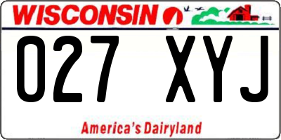 WI license plate 027XYJ