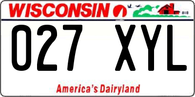 WI license plate 027XYL