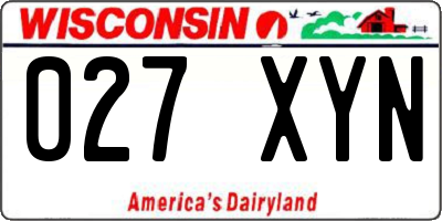 WI license plate 027XYN