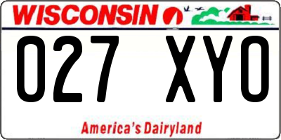 WI license plate 027XYO