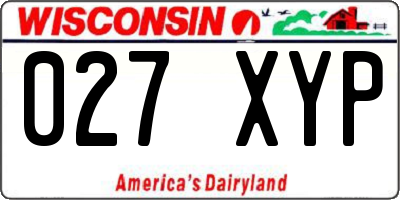 WI license plate 027XYP