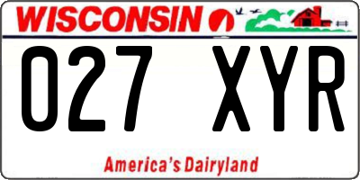 WI license plate 027XYR