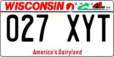 WI license plate 027XYT