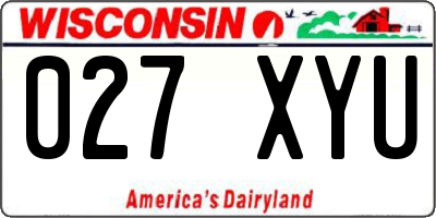 WI license plate 027XYU