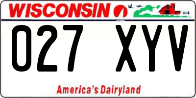 WI license plate 027XYV