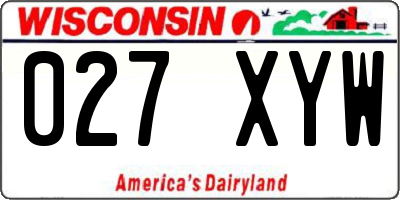 WI license plate 027XYW