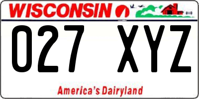 WI license plate 027XYZ