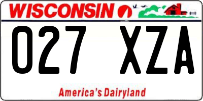 WI license plate 027XZA