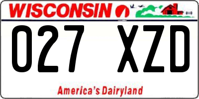 WI license plate 027XZD