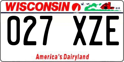 WI license plate 027XZE