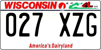 WI license plate 027XZG