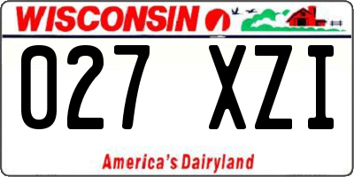 WI license plate 027XZI