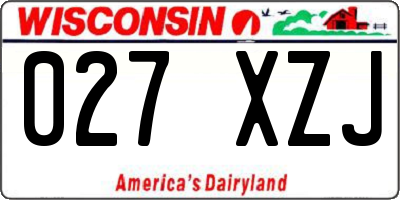 WI license plate 027XZJ