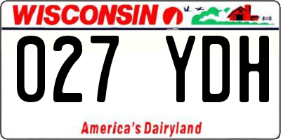 WI license plate 027YDH
