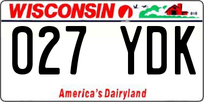 WI license plate 027YDK