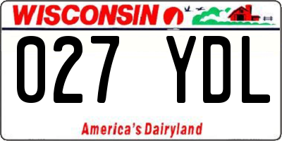 WI license plate 027YDL