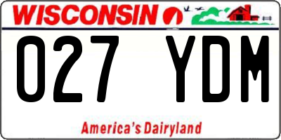 WI license plate 027YDM
