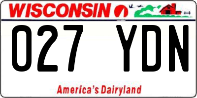 WI license plate 027YDN