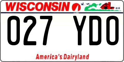 WI license plate 027YDO