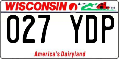 WI license plate 027YDP