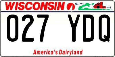 WI license plate 027YDQ